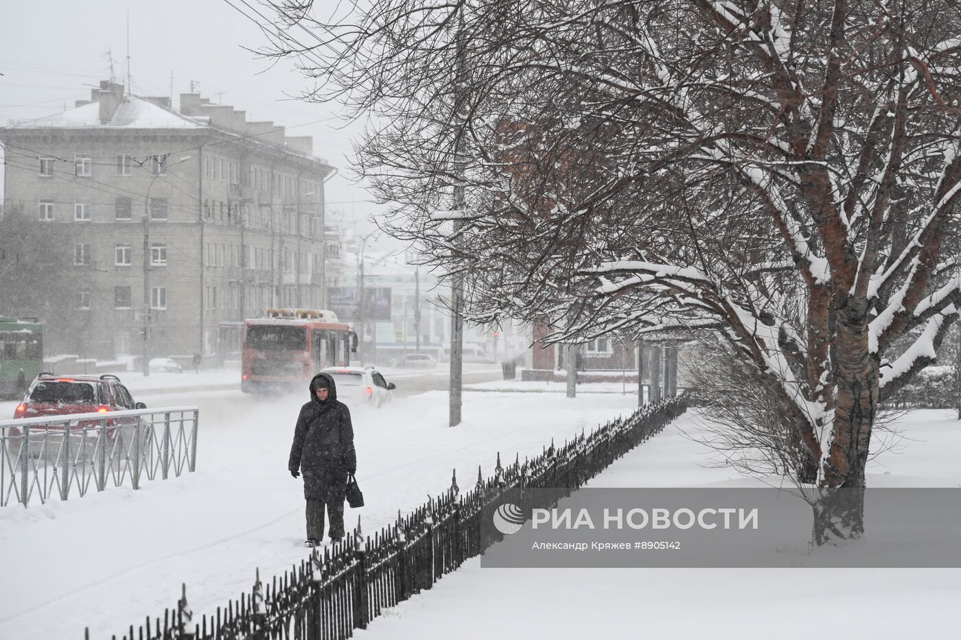 Снегопад в Новосибирске