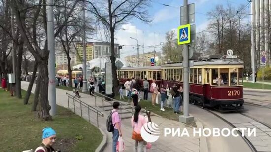 Парад трамваев в Москве