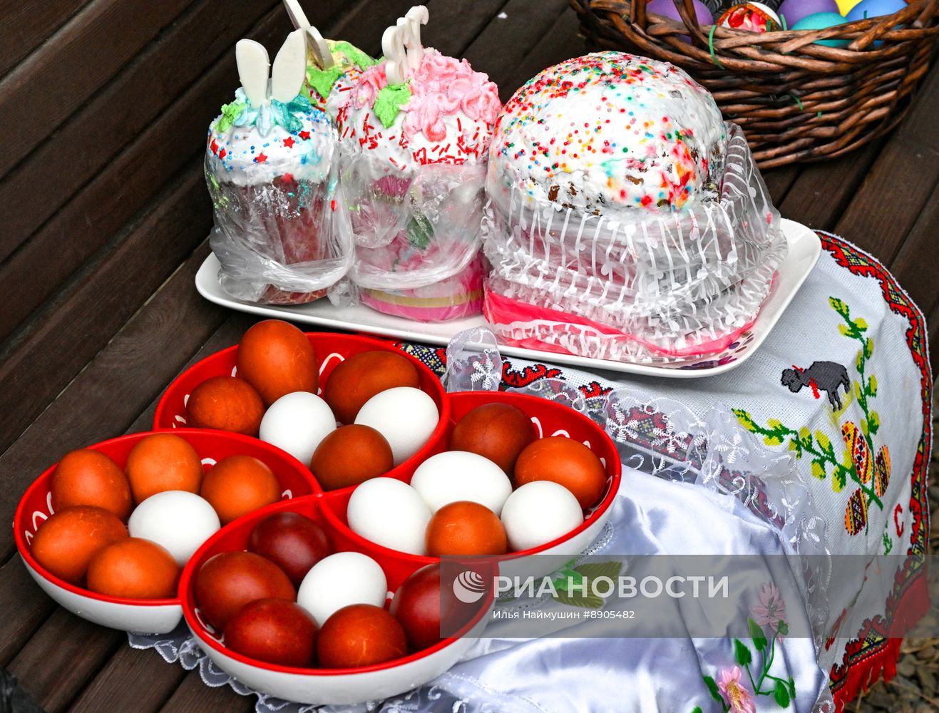 Освящение пасхальных куличей и яиц в городах России