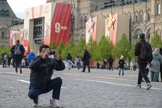 Подготовка Красной площади ко Дню Победы