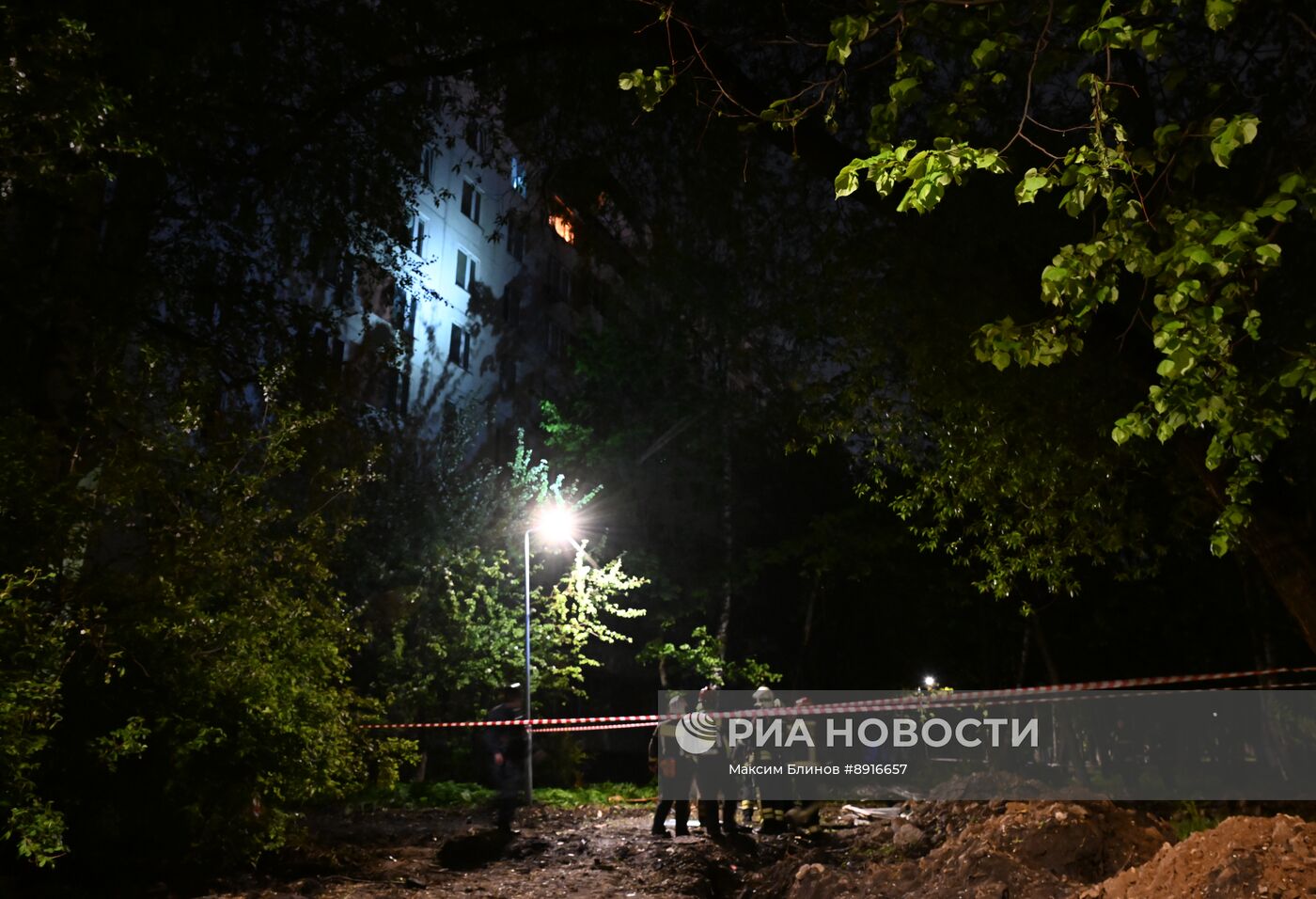 Пожар на улице Генерала Тюленева в Москве