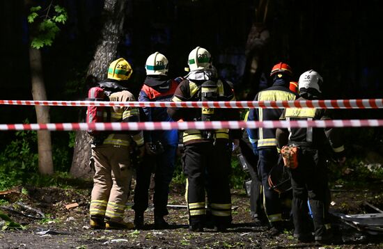 Пожар на улице Генерала Тюленева в Москве