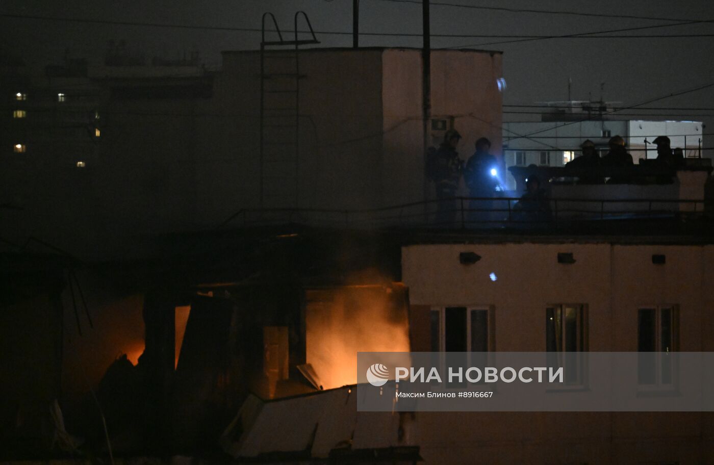 Пожар на улице Генерала Тюленева в Москве