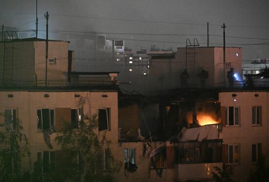 Пожар на улице Генерала Тюленева в Москве