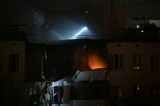 Пожар на улице Генерала Тюленева в Москве