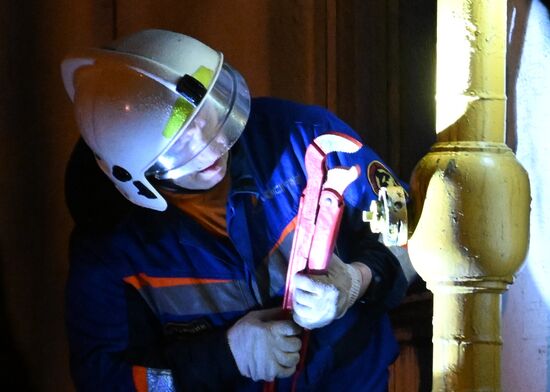 Пожар на улице Генерала Тюленева в Москве