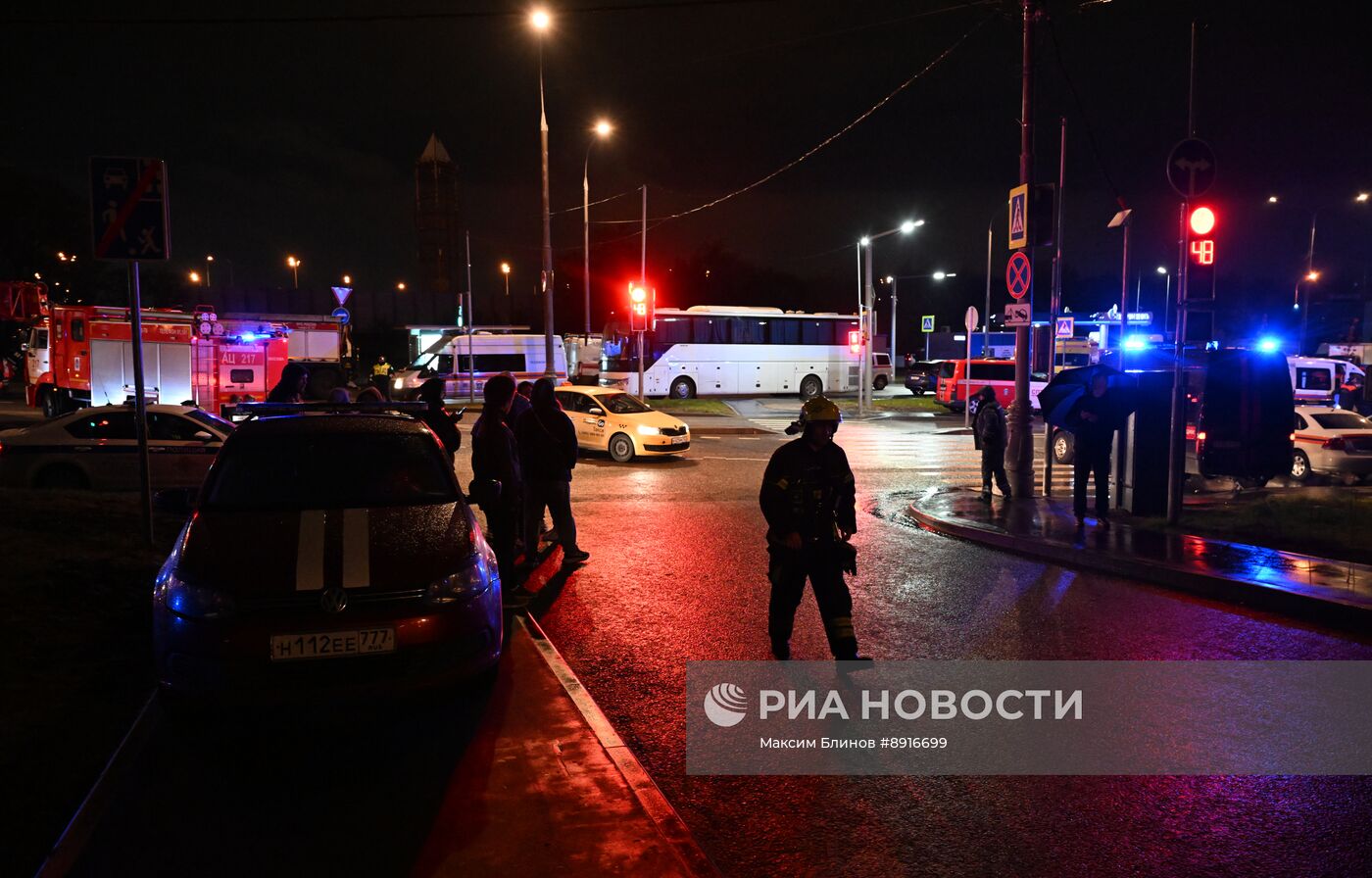 Пожар на улице Генерала Тюленева в Москве