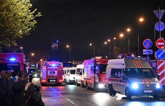 Пожар на улице Генерала Тюленева в Москве