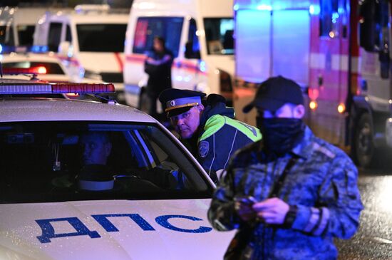 Пожар на улице Генерала Тюленева в Москве