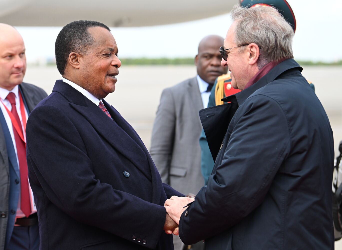 Прилет президента Республики Конго Дени Сассу-Нгессо в Москву для участия в праздновании 80-летия Победы