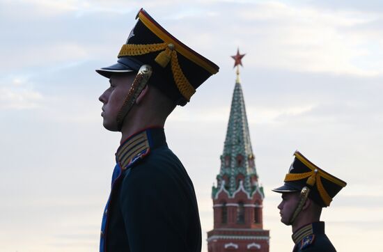 Встреча президента РФ В. Путина и президента Монголии У. Хурэлсуха