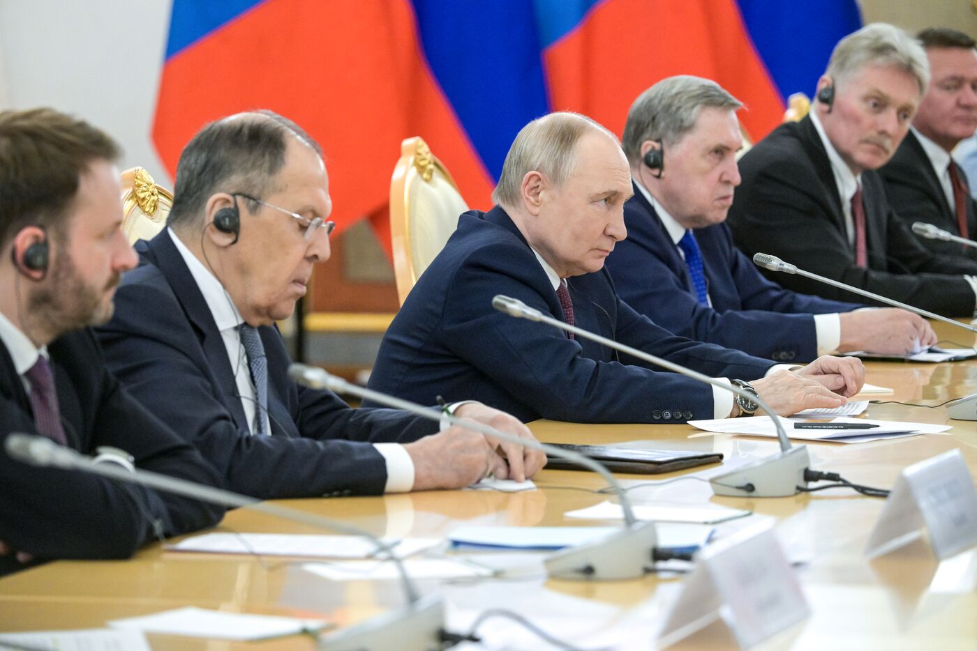 Встреча президента РФ В. Путина и президента Монголии У. Хурэлсуха