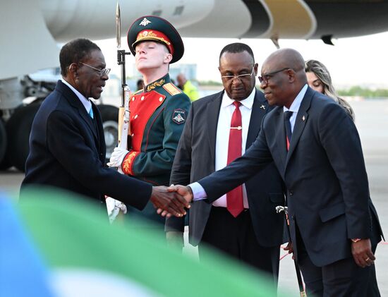 Прилет президента Республики Экваториальная Гвинея Теодоро Нгема Мбассо в Москву для участия в праздновании 80-летия Победы