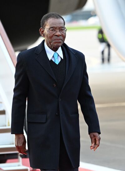 Прилет президента Республики Экваториальная Гвинея Теодоро Нгема Мбассо в Москву для участия в праздновании 80-летия Победы