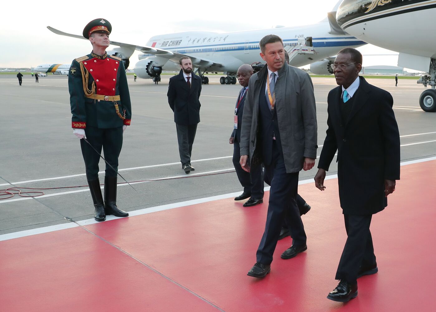 Прилет президента Республики Экваториальная Гвинея Теодоро Нгема Мбассо в Москву для участия в праздновании 80-летия Победы