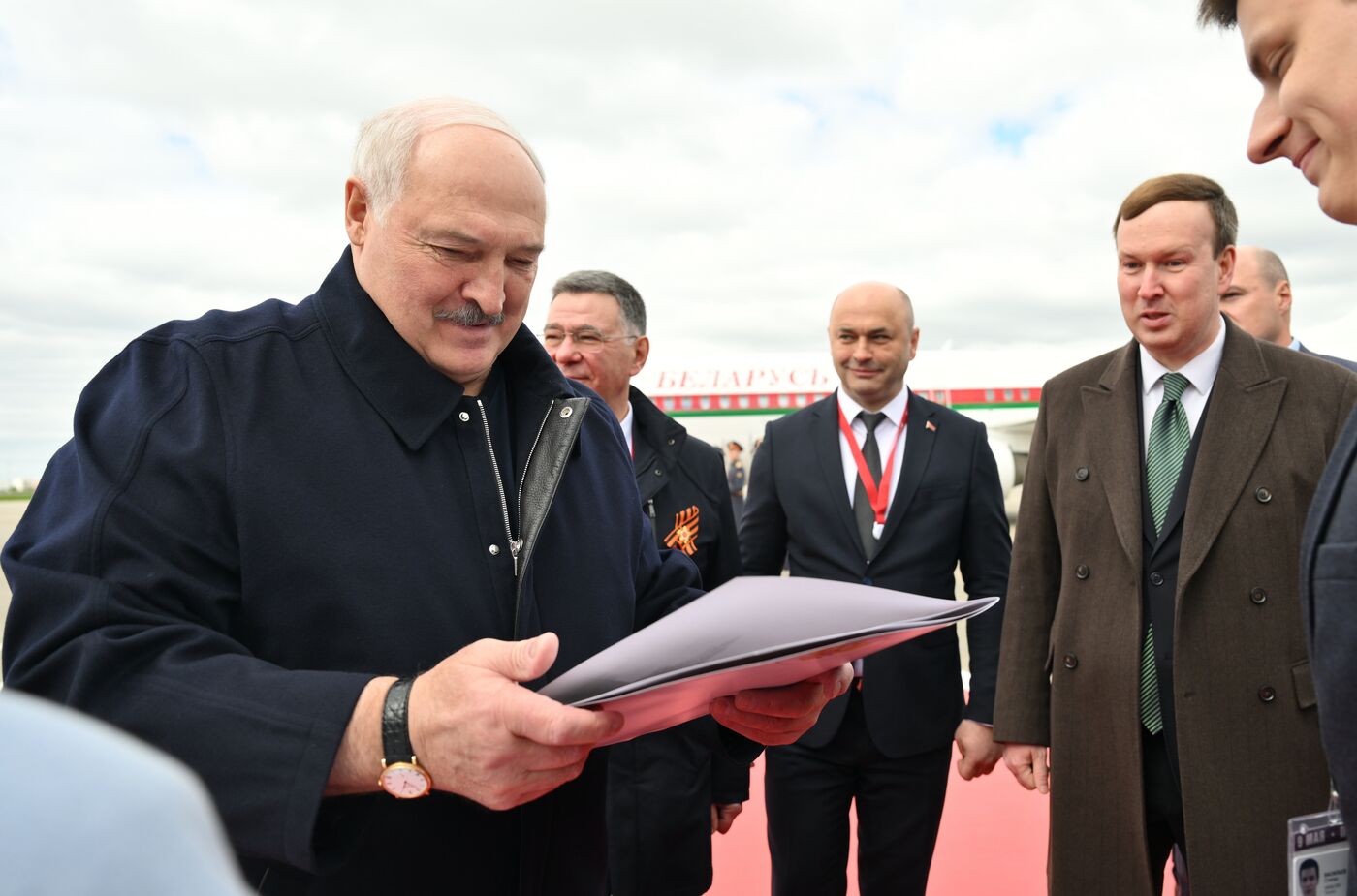 Прилет президента Белоруссии Александра Лукашенко в Москву для участия в праздновании 80-летия Победы