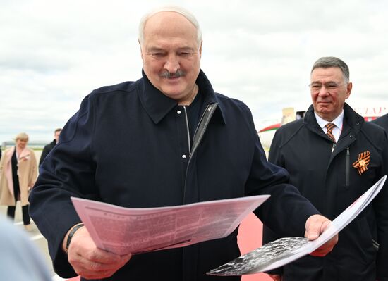 Прилет президента Белоруссии Александра Лукашенко в Москву для участия в праздновании 80-летия Победы