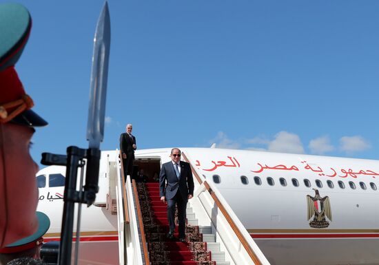 Прилет президента Арабской Республики Египет Абдель Фаттаха ас-Сиси в Москву для участия в праздновании 80-летия Победы