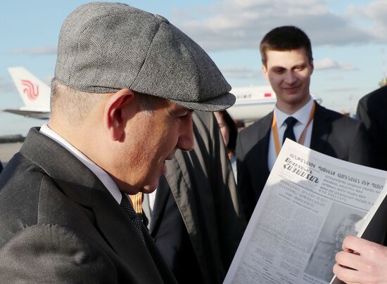 Прилет премьер-министра Республики Армения Никола Пашиняна в Москву для участия в праздновании 80-летия Победы