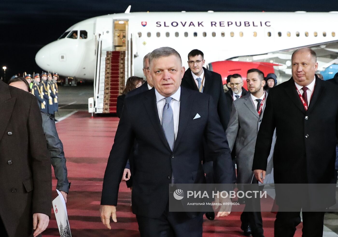 Прилет премьер-министра Словакии Роберта Фицо в Москву для участия в праздновании 80-летия Победы