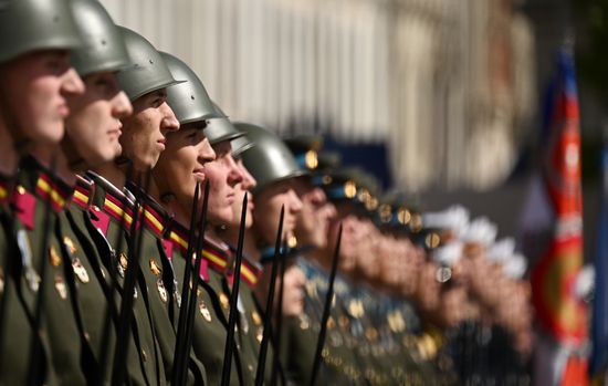 Парадные расчеты на Красной площади в Москве на военном параде, посвященном 80-летию Победы в Великой Отечественной войне. Место: Россия, Москва. Автор: Пелагия Тихонова/РИА Новости. Москва. Военный парад, посвященный 80-летию Победы в Великой Отечественной войне