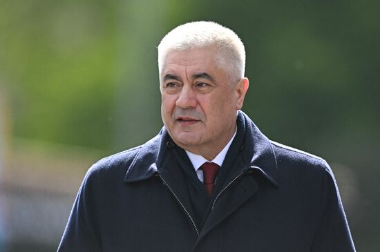 Министр внутренних дел РФ Владимир Колокольцев на Красной площади в Москве на военном параде, посвященном 80-летию Победы. 9 мая Россия отмечает 80-летие Победы в Великой Отечественной войне 1941-1945 годов. Место: Россия, Москва. Автор: Сергей Бобылев/РИА Новости. Официальные лица на военном параде в честь 80-летия Победы