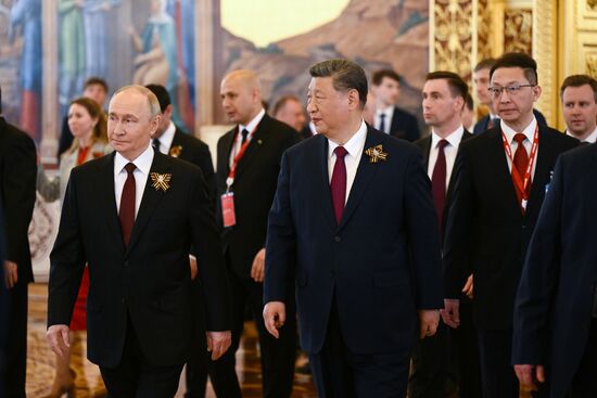 Прием от имени президента России в честь глав государств, приглашенных на празднование 80-й годовщины Победы