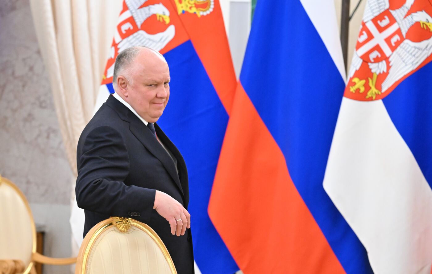 Встреча президента РФ В. Путина и президента Сербии Александра Вучича