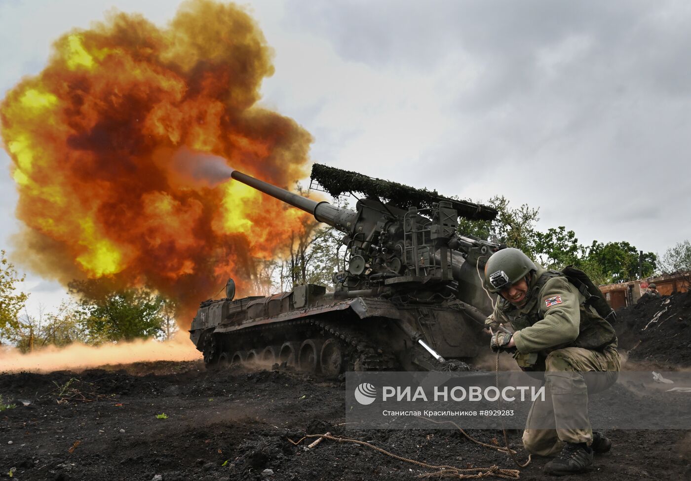 Боевая работа расчета САУ 2С7М "Малка" группировки войск "Центр" на Красноармейском направлении СВО