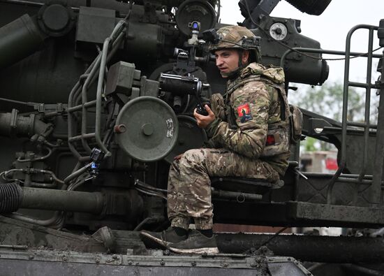 Боевая работа расчета САУ 2С7М "Малка" группировки войск "Центр" на Красноармейском направлении СВО