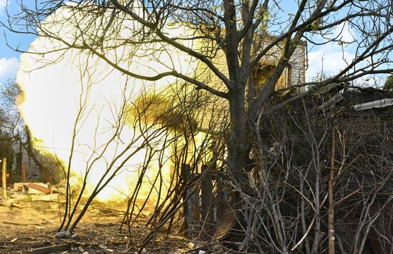 Боевая работа танка Т-80 группировки войск "Центр" на Красноармейском направлении СВО