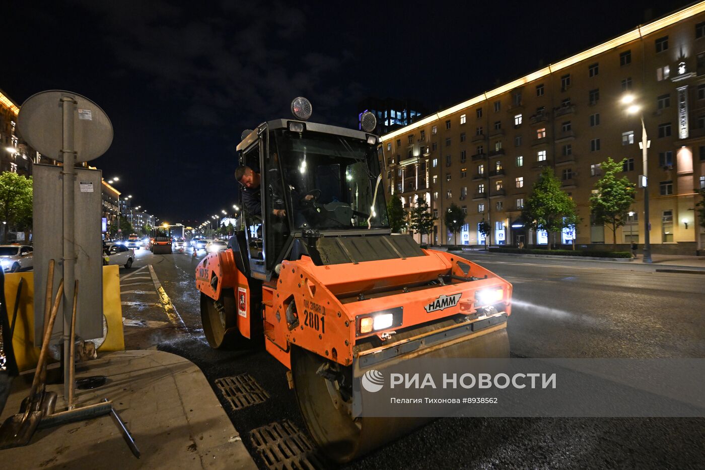 Замена асфальтового покрытия на Садовом кольце