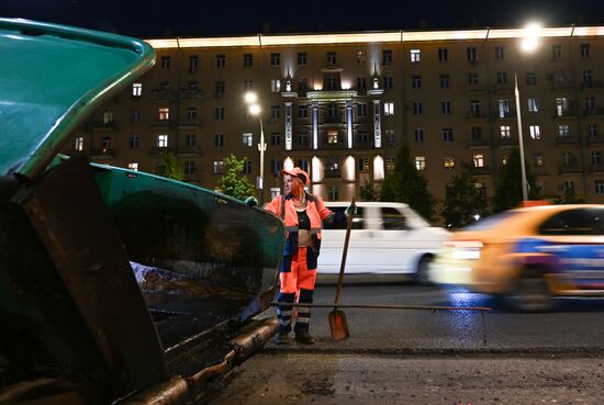 Замена асфальтового покрытия на Садовом кольце