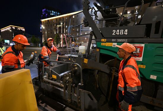 Замена асфальтового покрытия на Садовом кольце