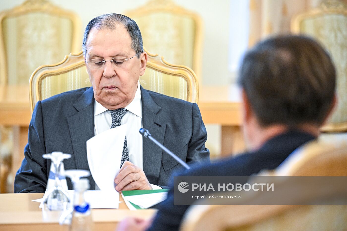 Встреча глав МИД РФ С. Лаврова и МИД Белоруссии М. Рыженкова