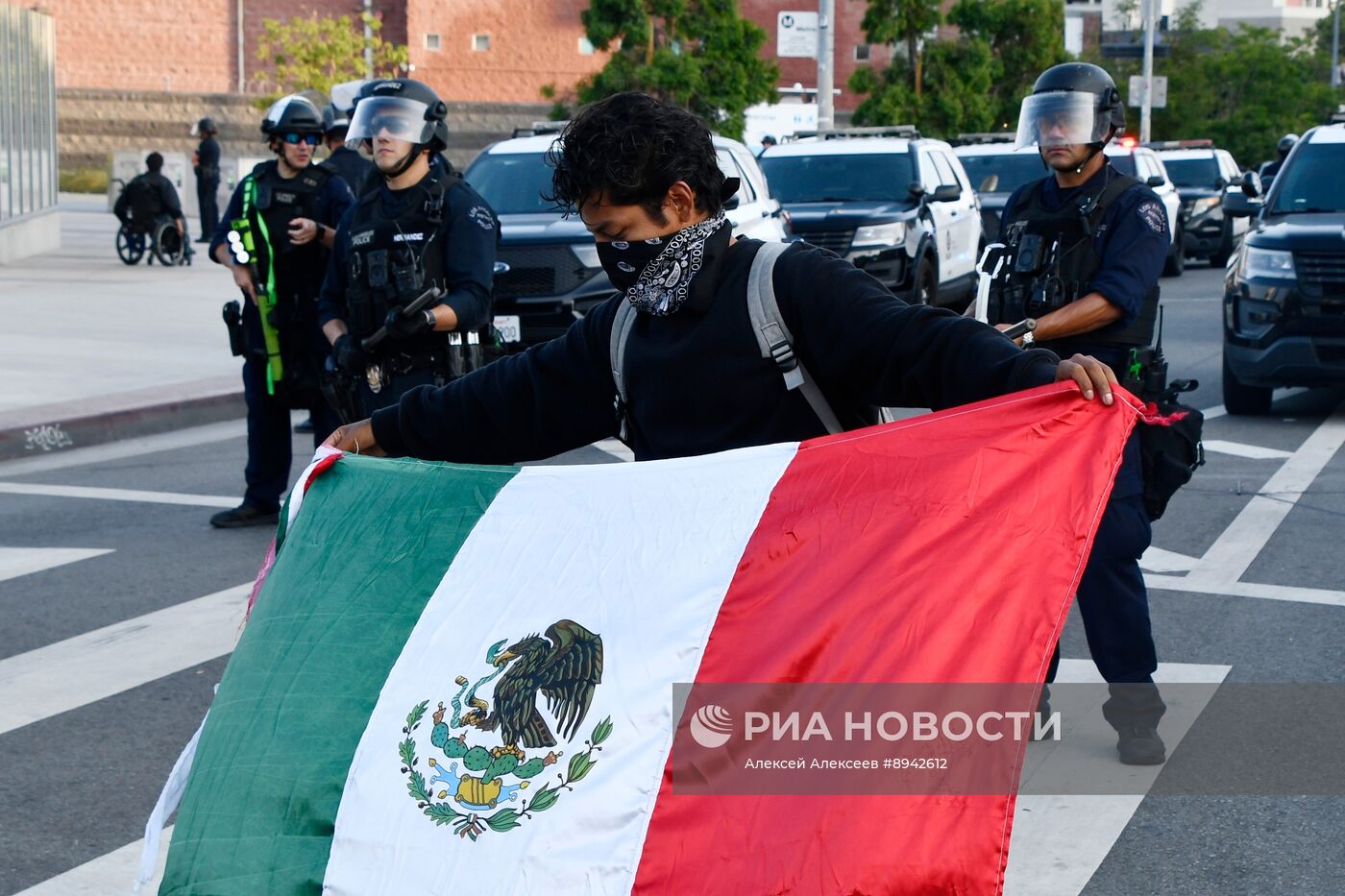 Акция протеста в Лос-Анджелесе