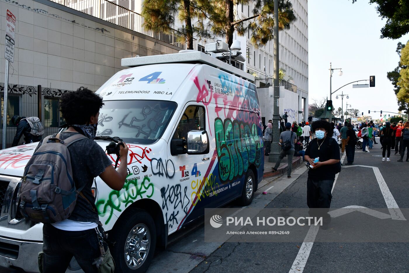 Акция протеста в Лос-Анджелесе
