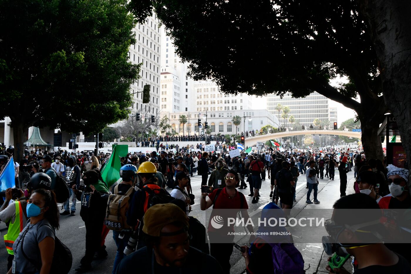 Акция протеста в Лос-Анджелесе
