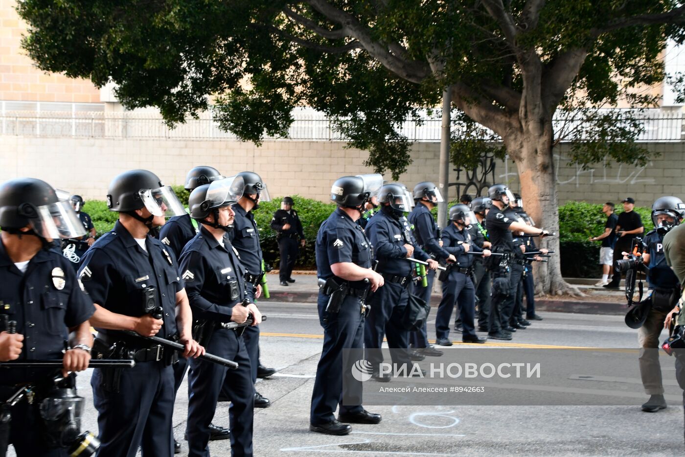 Акция протеста в Лос-Анджелесе