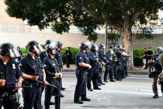 Акция протеста в Лос-Анджелесе
