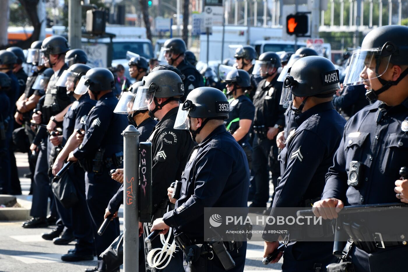 Акция протеста в Лос-Анджелесе