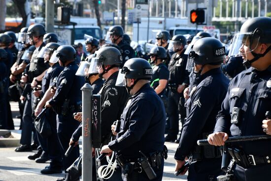 Акция протеста в Лос-Анджелесе