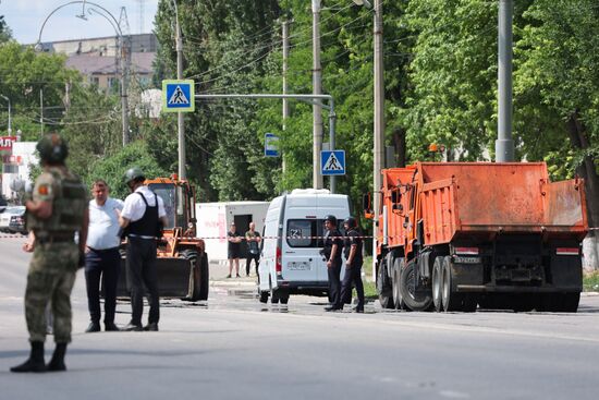 Обстановка после атаки беспилотником ВСУ автозаправки в Белгороде