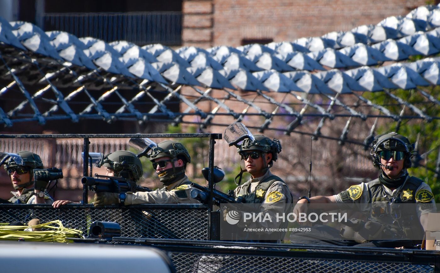 Акция протеста в Лос-Анджелесе