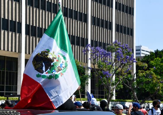 Акция протеста в Лос-Анджелесе