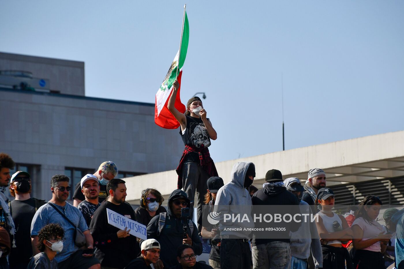 Акция протеста в Лос-Анджелесе