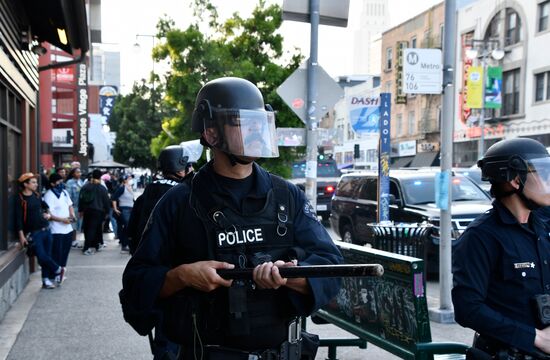 Акция протеста в Лос-Анджелесе