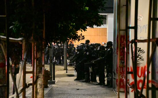 Акция протеста в Лос-Анджелесе