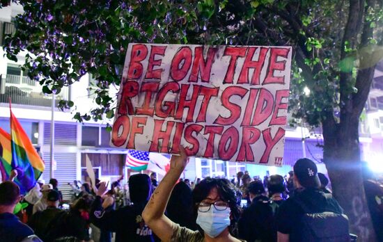 Акция протеста в Лос-Анджелесе