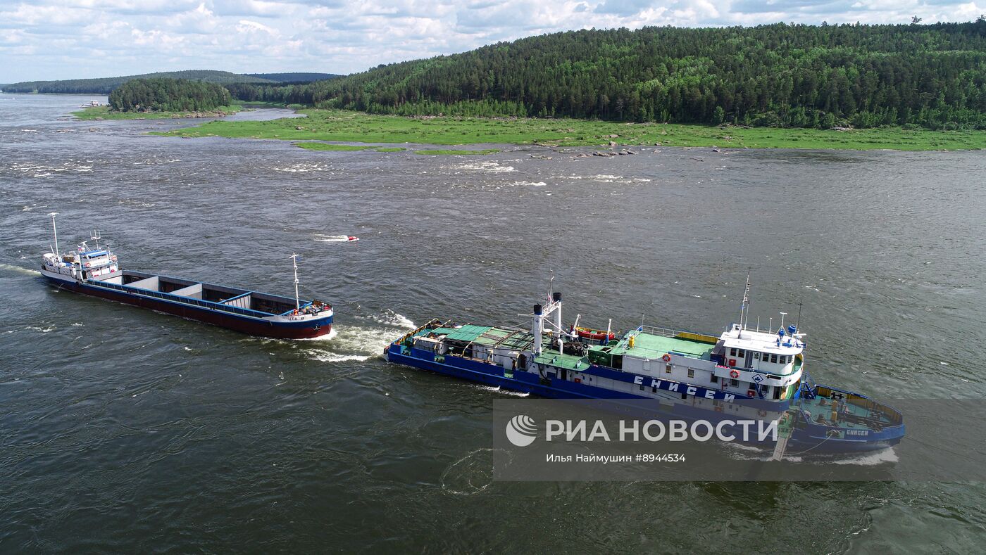 Работа Енисейского речного пароходства